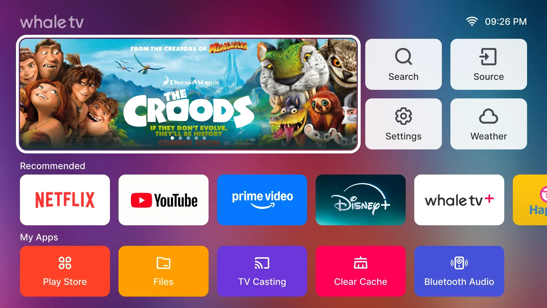 velec LUNA ONE licensed streaming interface with Netflix, YouTube, Prime Video, and Dolby Audio